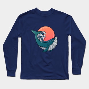 sunset whale Long Sleeve T-Shirt